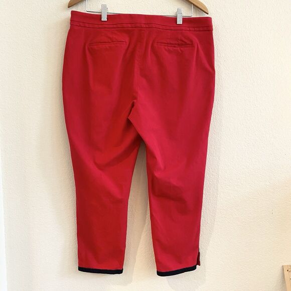 Talbots Women’s Tipped Bi Stretch Ankle Pants 16 Petite Red Casual Stretch - Picture 10 of 15